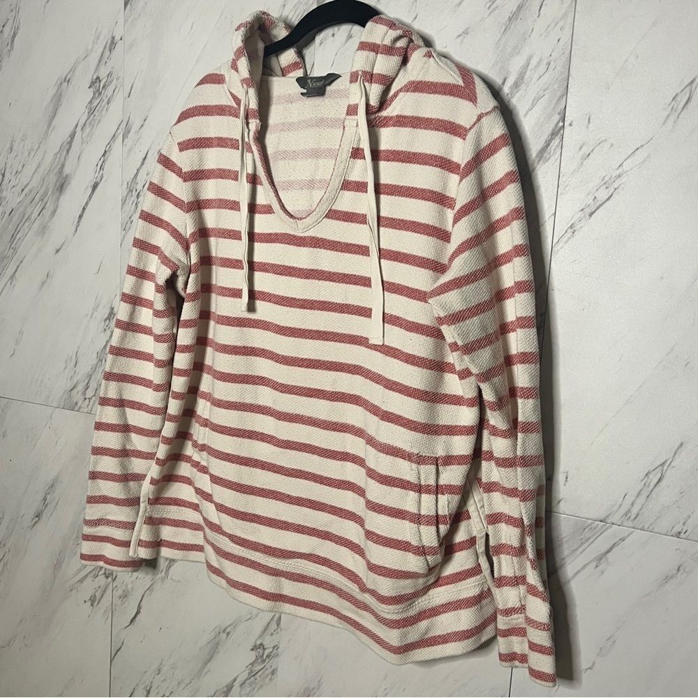 3/$50 Natural Reflections 100% Cotton Stripe Fisherman Nautical Hoodie SZ Medium